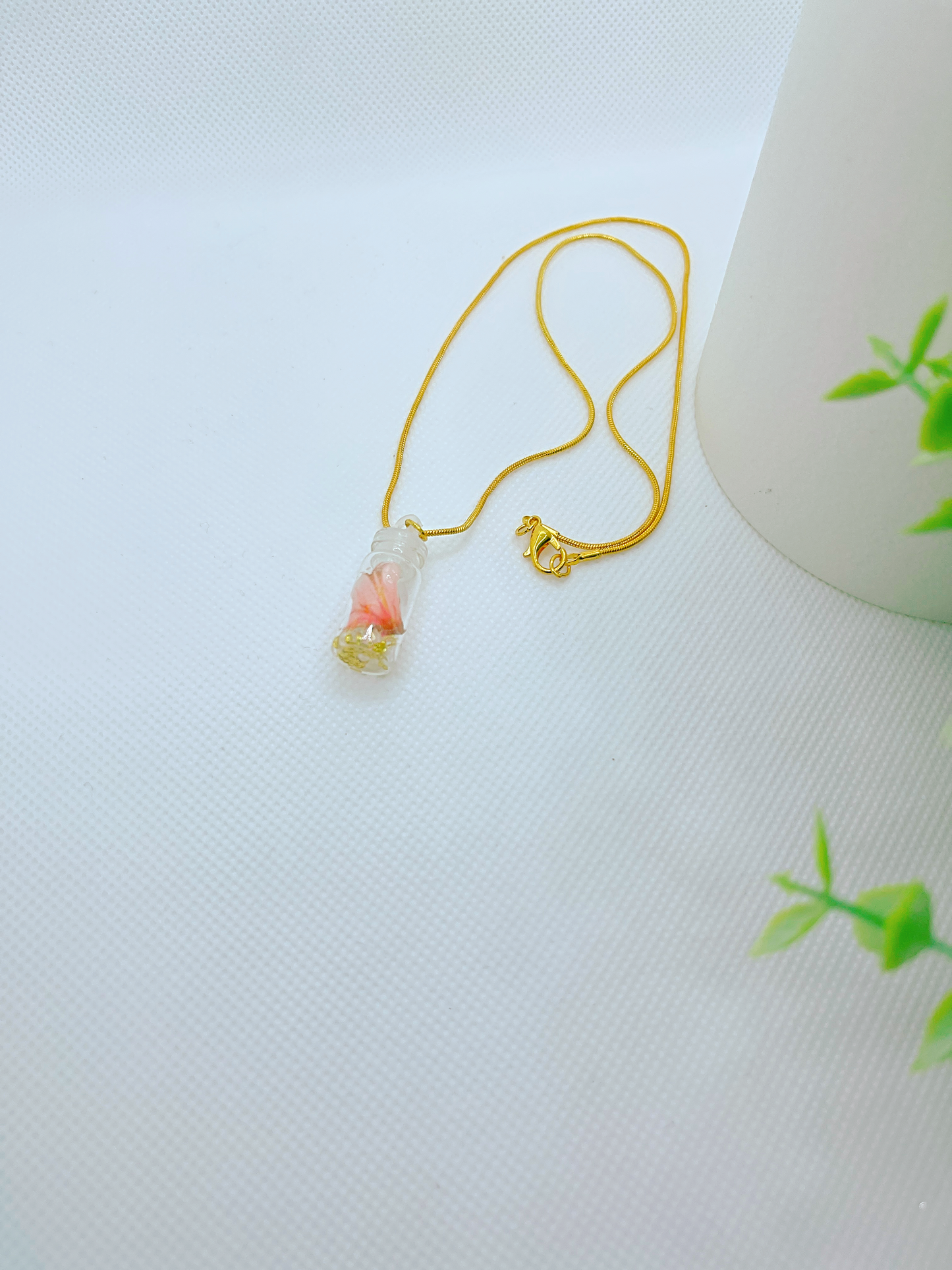 Stress-Relieving Bottle Charm Necklace - Red Tranquility