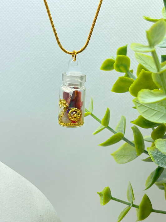 Stress-Relieving Bottle Charm Necklace - The Crown