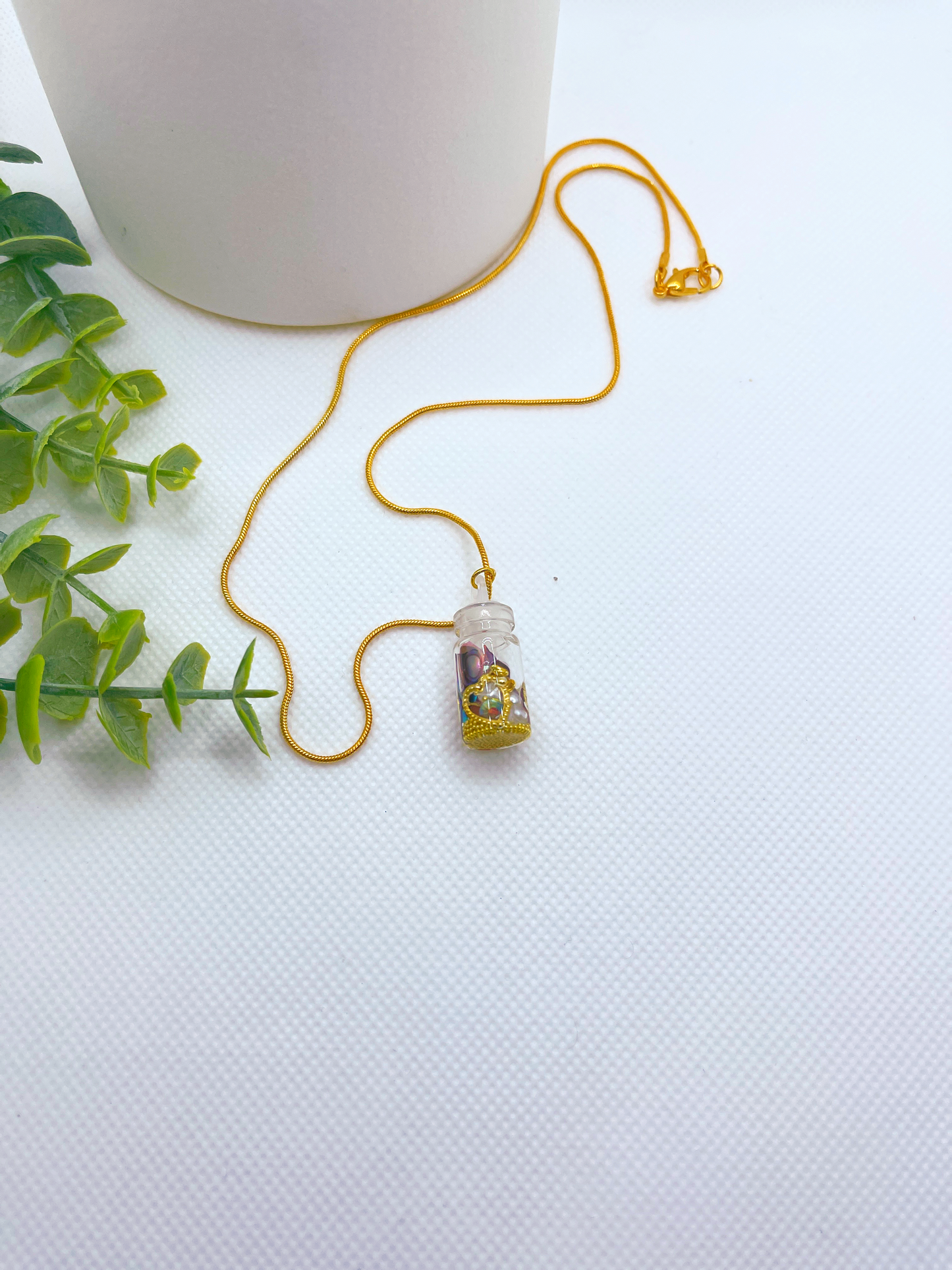 Stress-Relieving Bottle Charm Necklace - The Crown