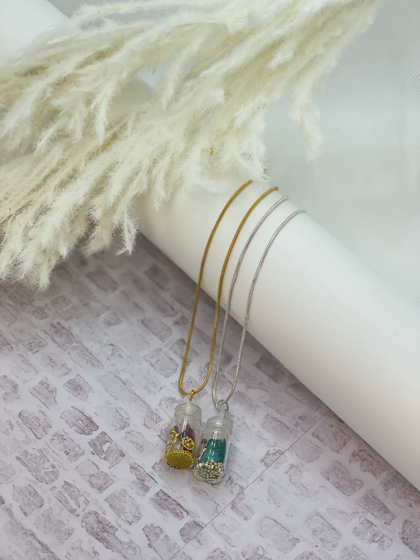 Stress-Relieving Bottle Charm Necklace - The Crown