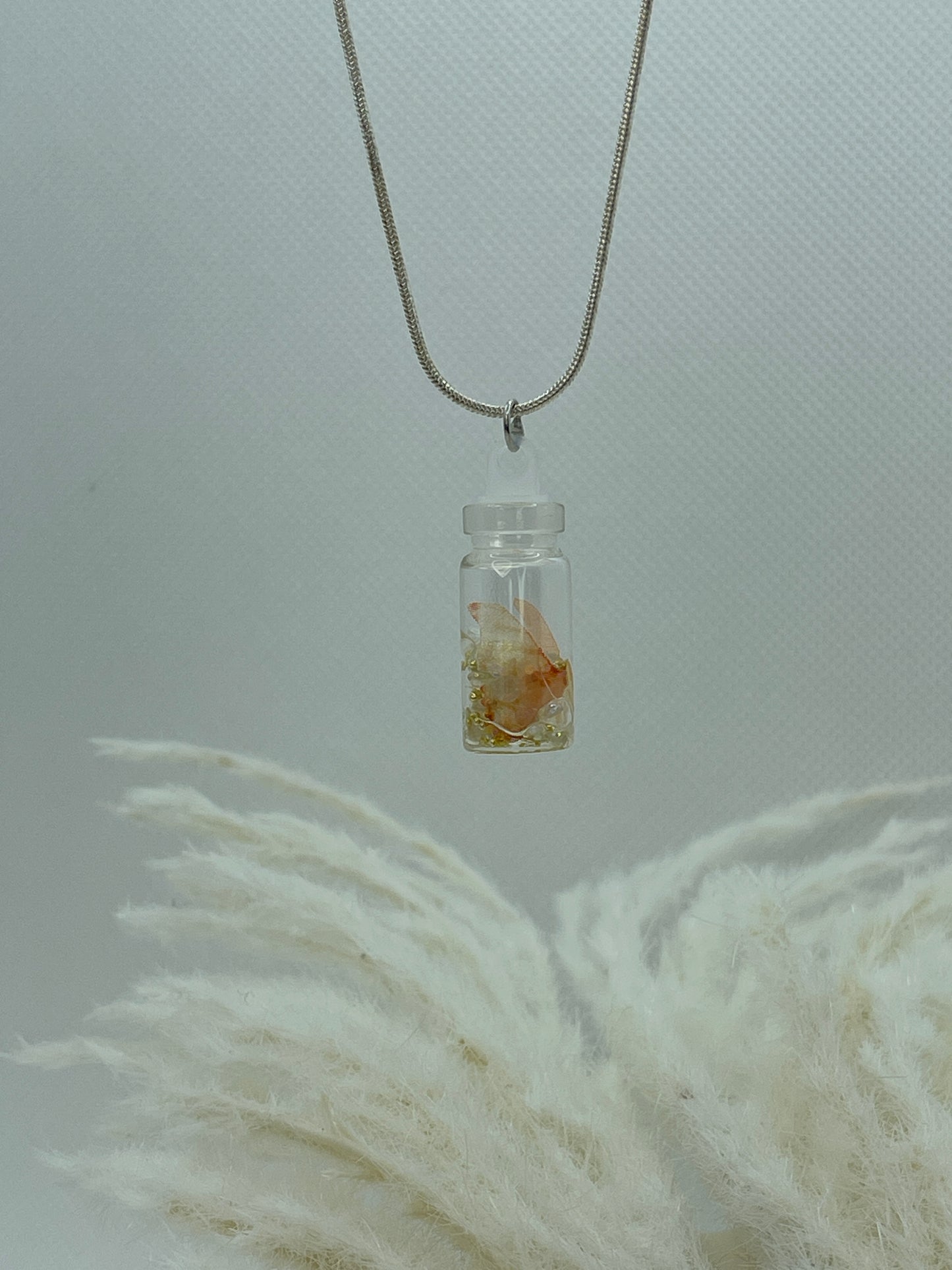 Stress-Relieving Bottle Charm Necklace - Red Tranquility