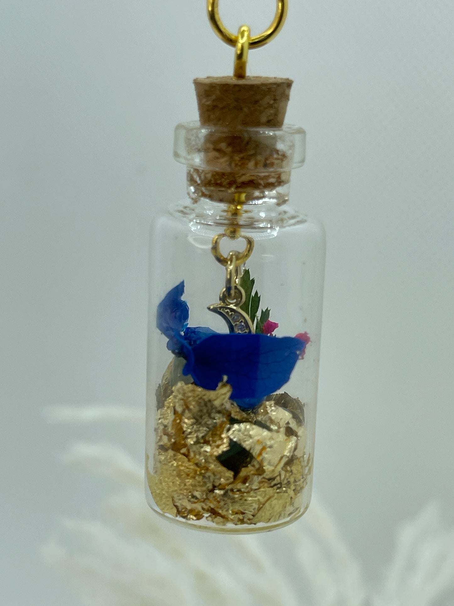 Calming Bottle Charm Keychain - Gold