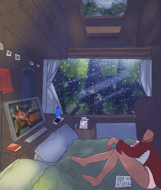 Peaceful Dream in Trailer - 8x10 Digital Art Print